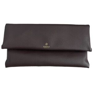 Nano Base 2 Way Foldover Clutch Crossbody Purse Japan Brown No Strap